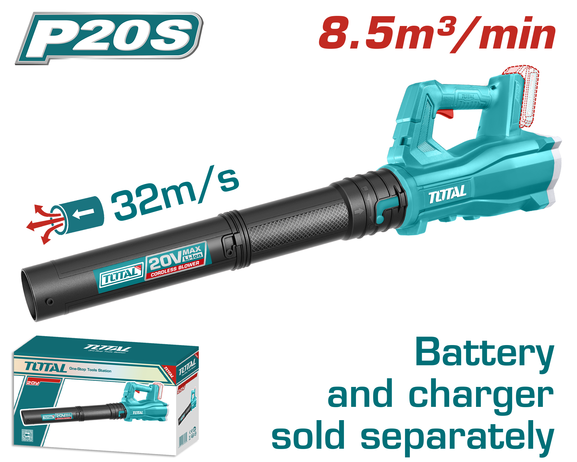 Sopladora Inalámbrica A Batería 20v - Sin Bateria y Cargador