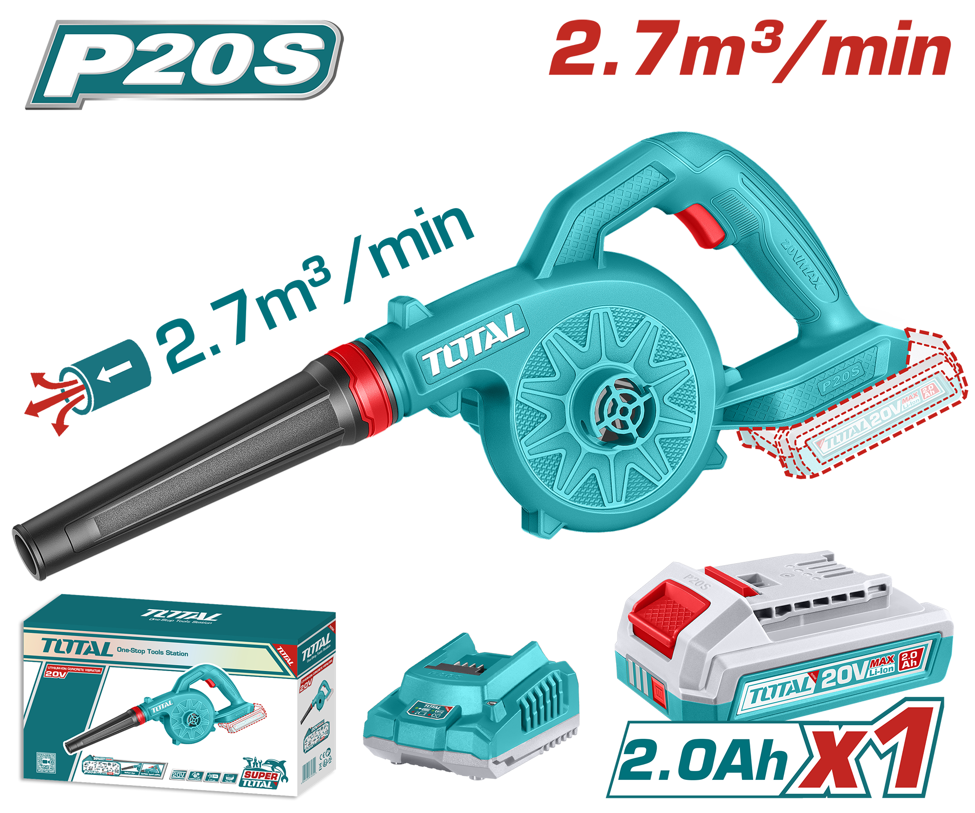 Sopladora Inalámbrica 20v - 1 Batería 2.0Ah