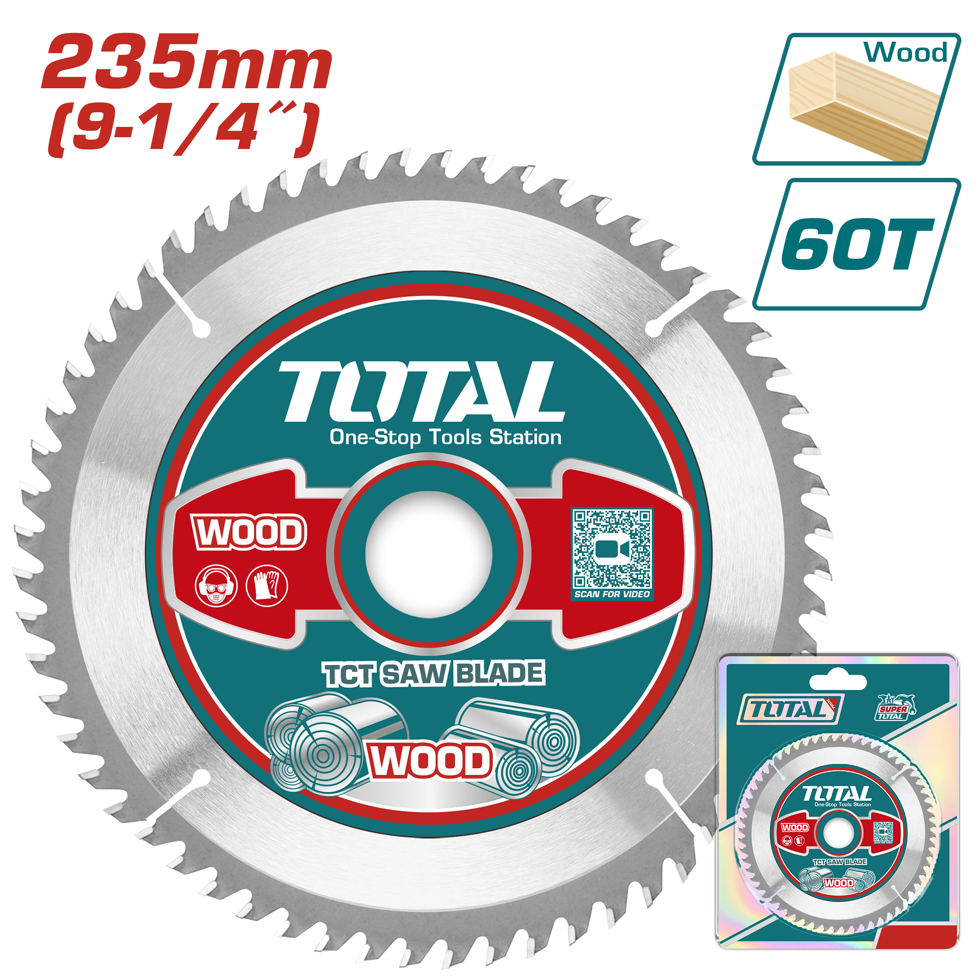 Disco Corte Madera Para Circular 9.1/4" - 60 Dientes (Eje 30mm)