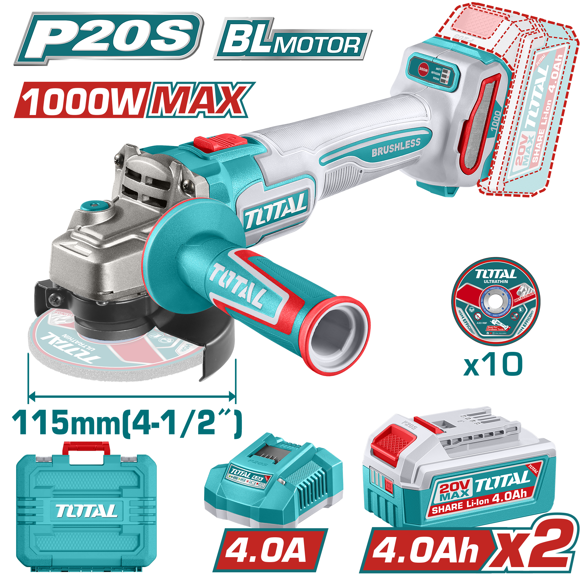 Amoladora Angular 1000W 20V