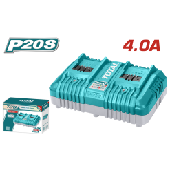 Cargador Rápido Doble 4A Para Baterías Litio Ion 20v
