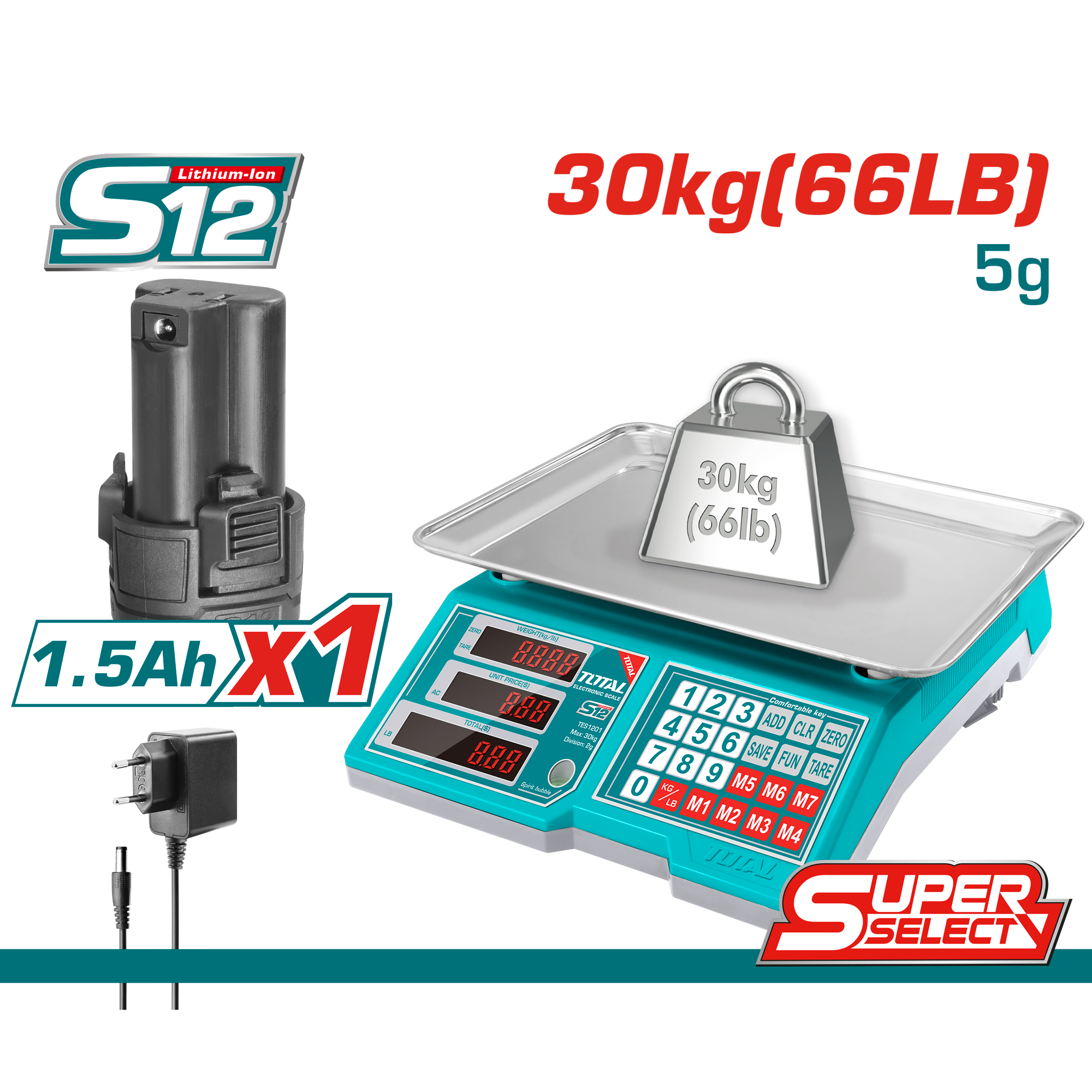 Balanza Digital 30KG - 12V