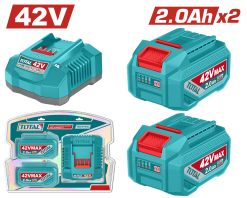 2 Baterías Litio Ion 2.0Ah + Cargador Rápido 2A 42v