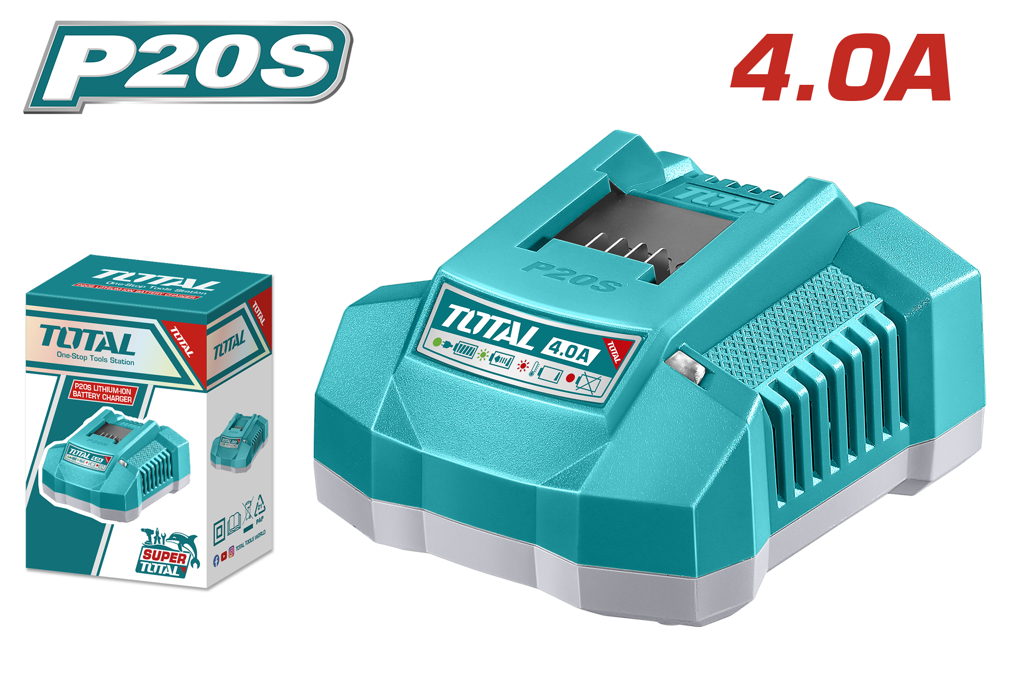 Cargador Rápido 4A Para Baterías Litio Ion 20v