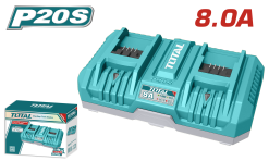 Cargador Rápido Doble 8A Para Baterías Litio Ion 20v