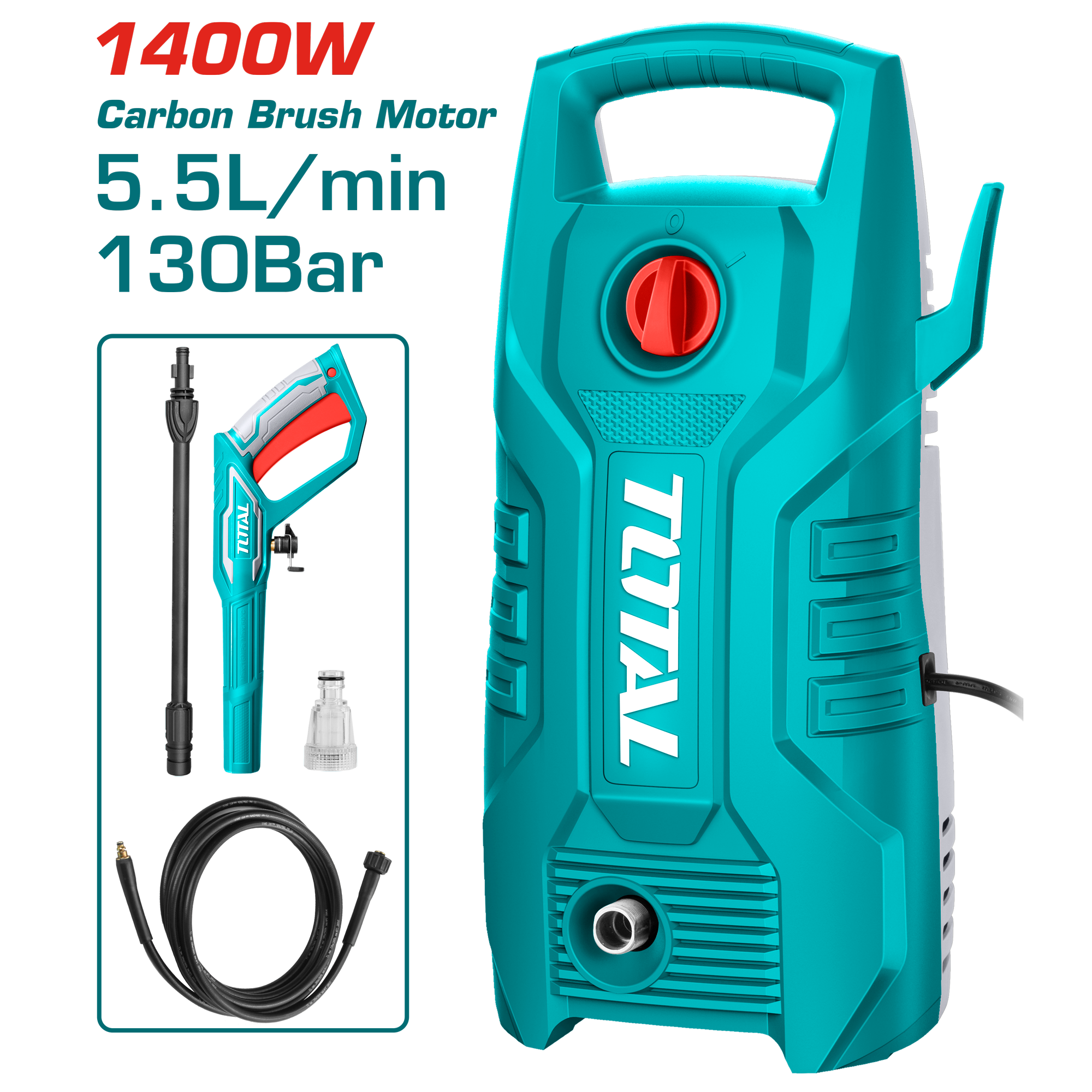 Hidrolavadora DE Alta Presión 1400W 1900PSI 5.5L/MIN