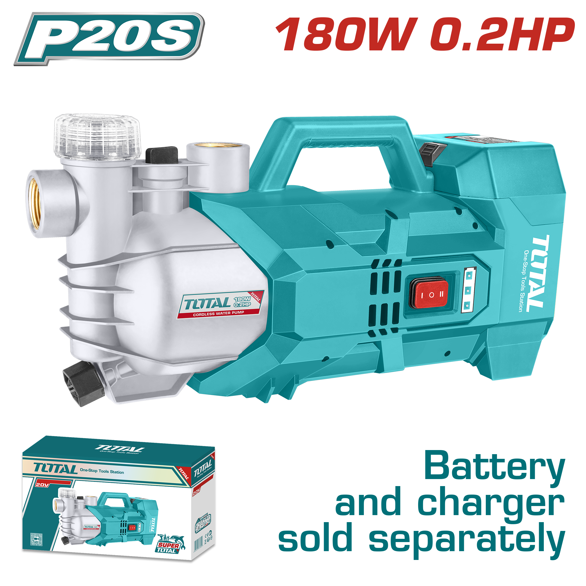 Bomba De Agua Inalámbrica 180w 0.2Hp A Batería 20v