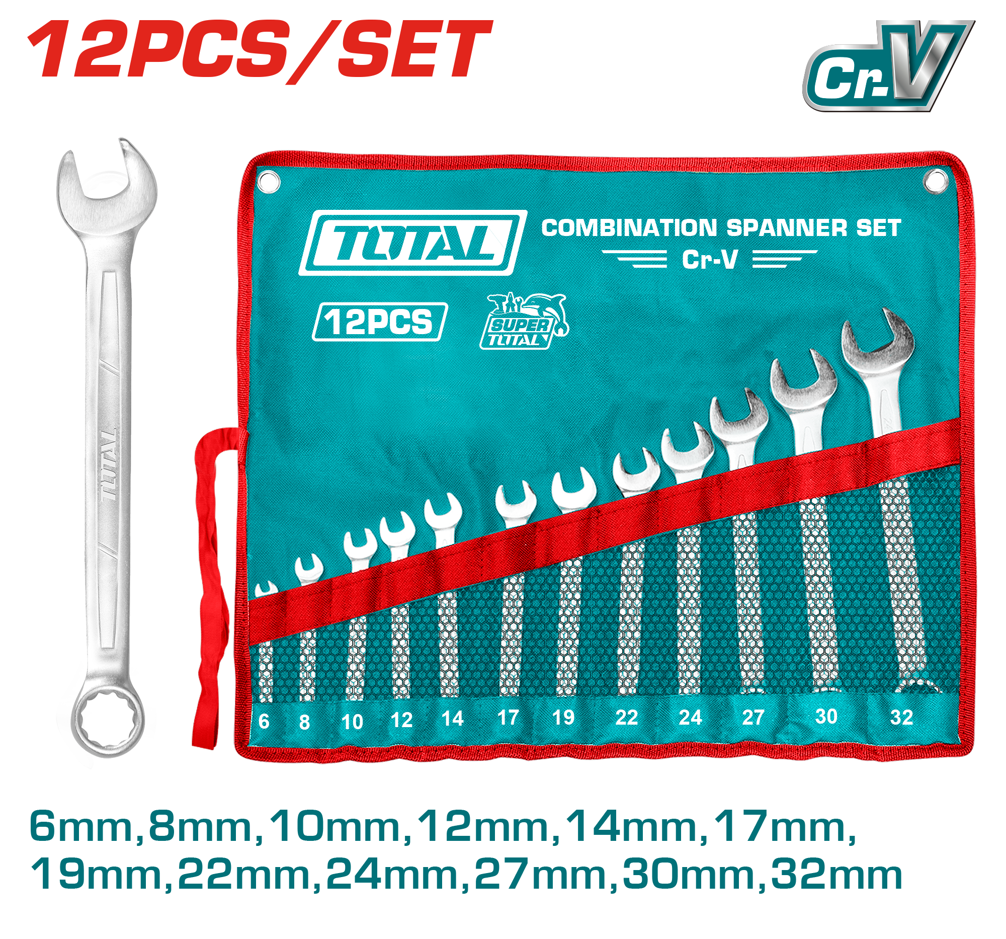 Set De 12 Llaves Combinadas (6-32mm)