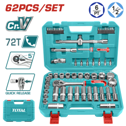 Jgo.Dados 1/2" C/Acc 62 Piezas
