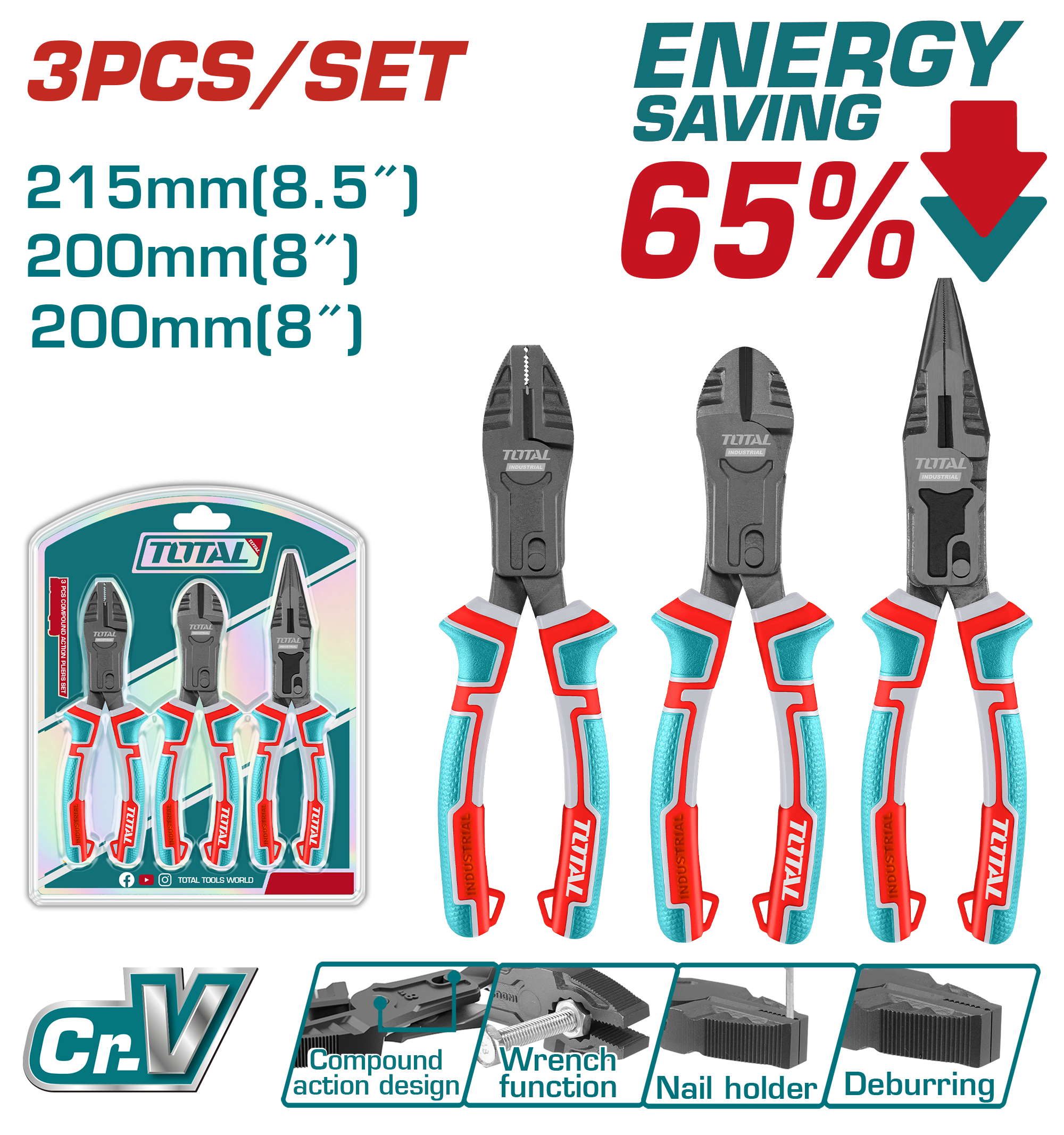 JGO 3 Alicates 8" Combinados