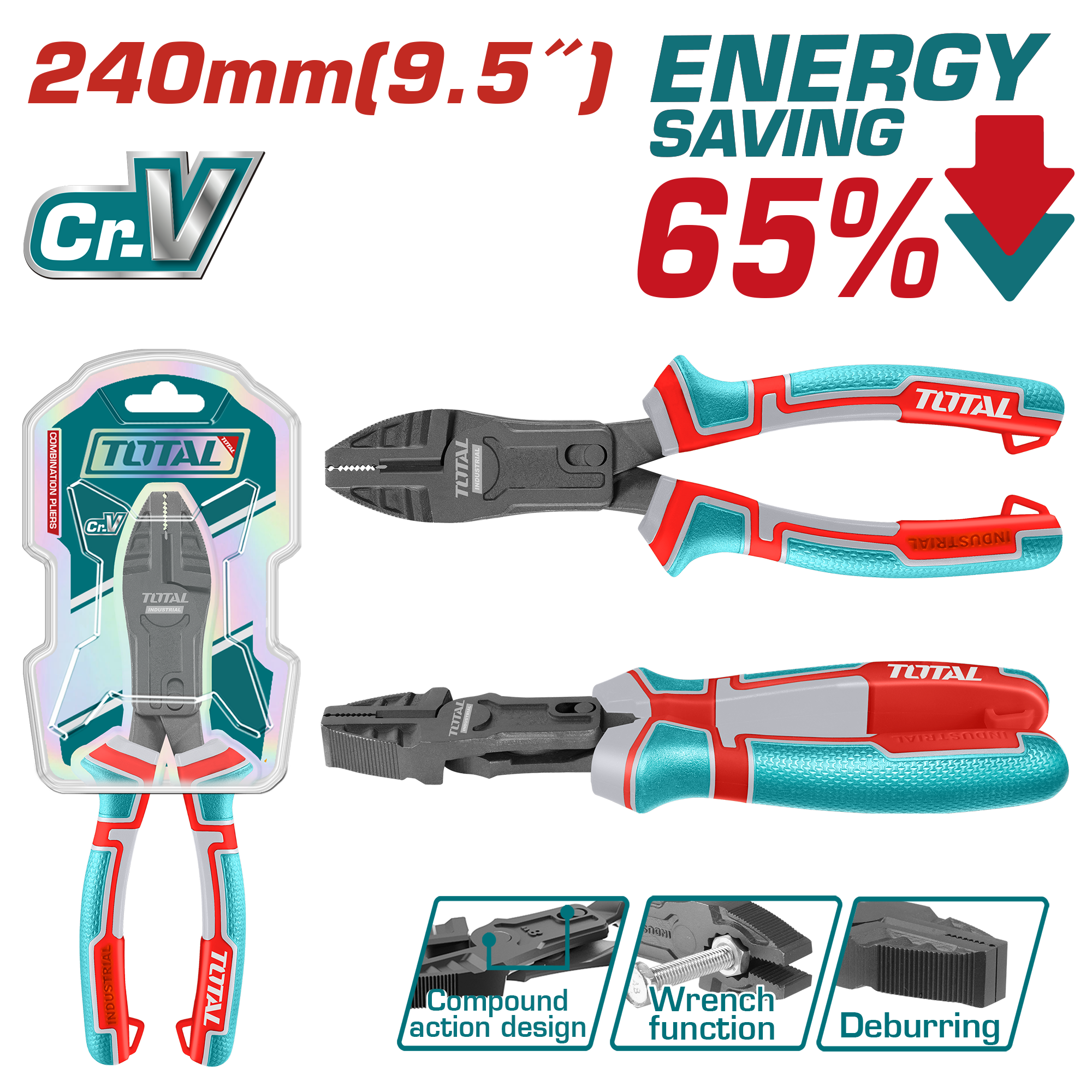 Alicate P/Electricista 240MM/9.5" DE Combinac