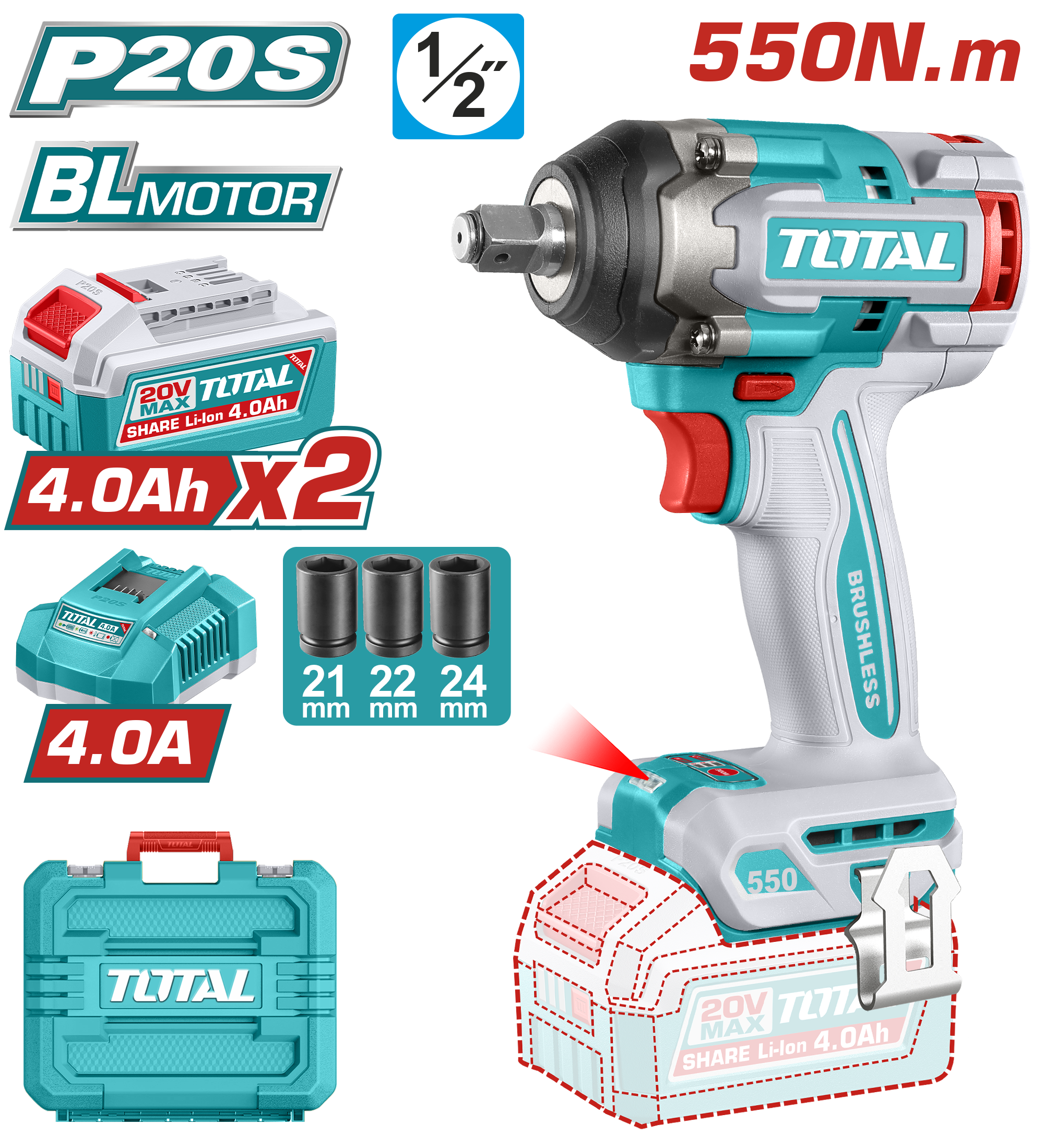 Llave de impacto inalámbrico
