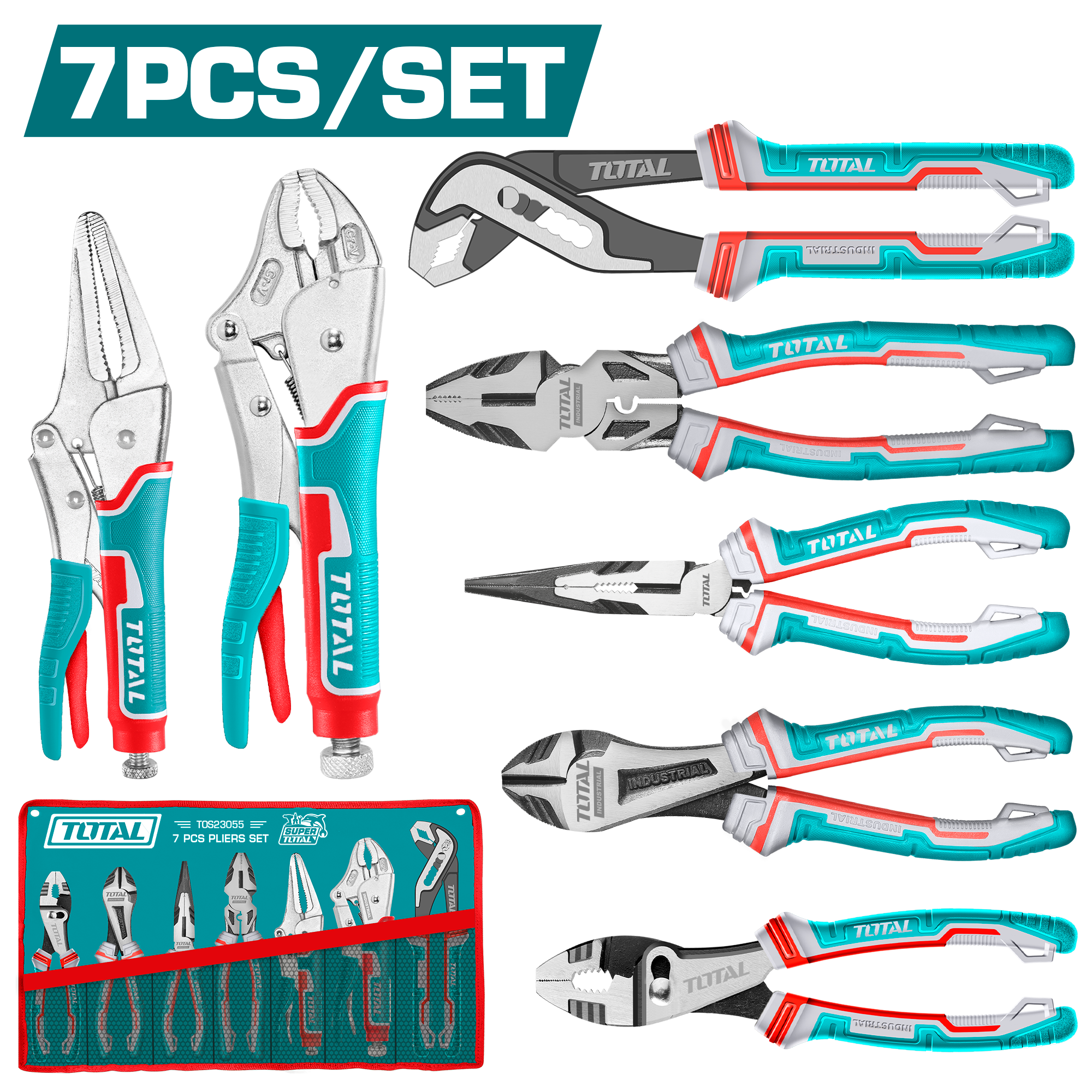Set De 7 Alicates / Pinzas - Industrial