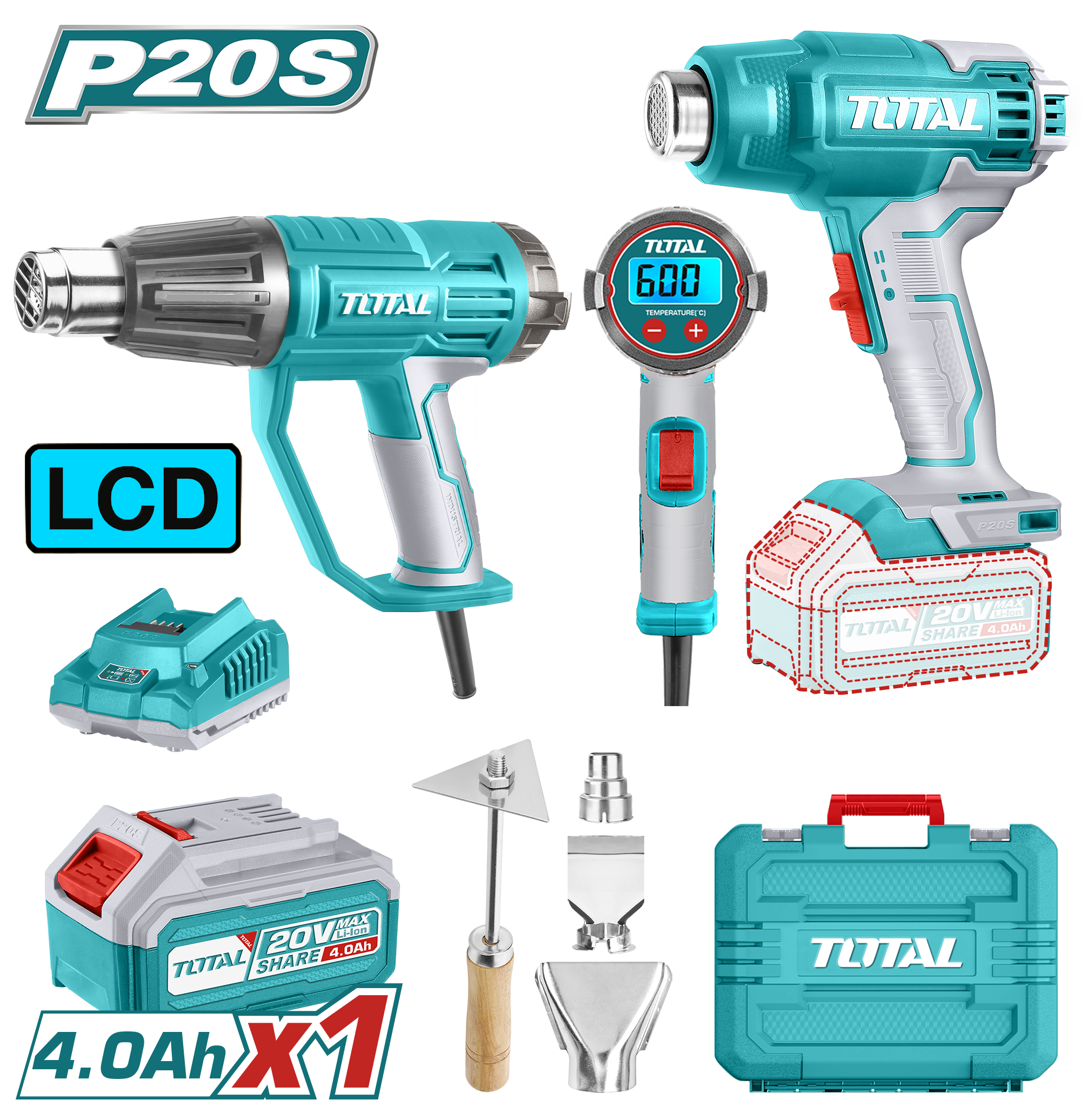 COMBO 2 EN 1 Pistola de Calor 2000W Digital y Pistola Calor