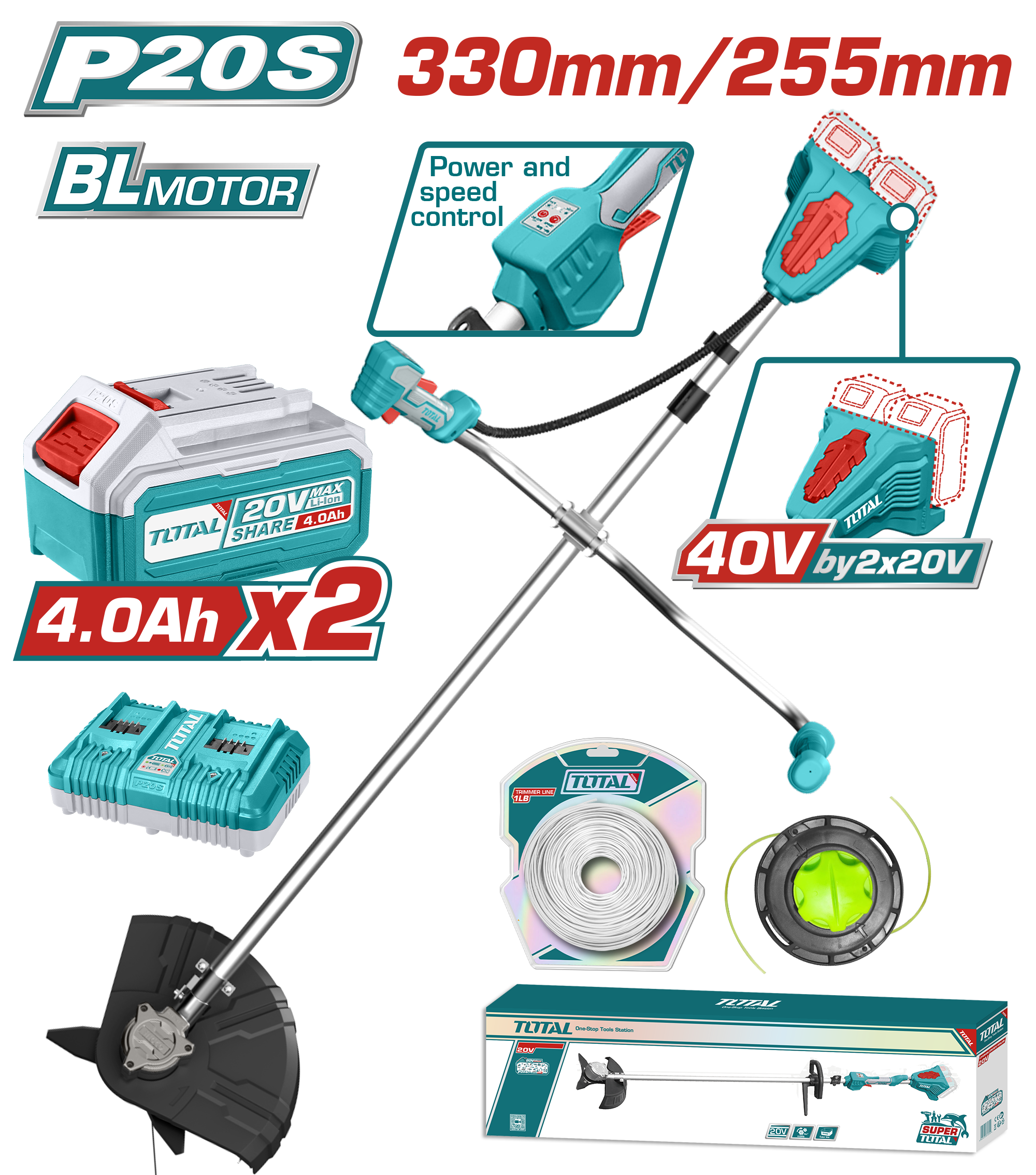 Cortacésped y desbrozadora inalámbrica