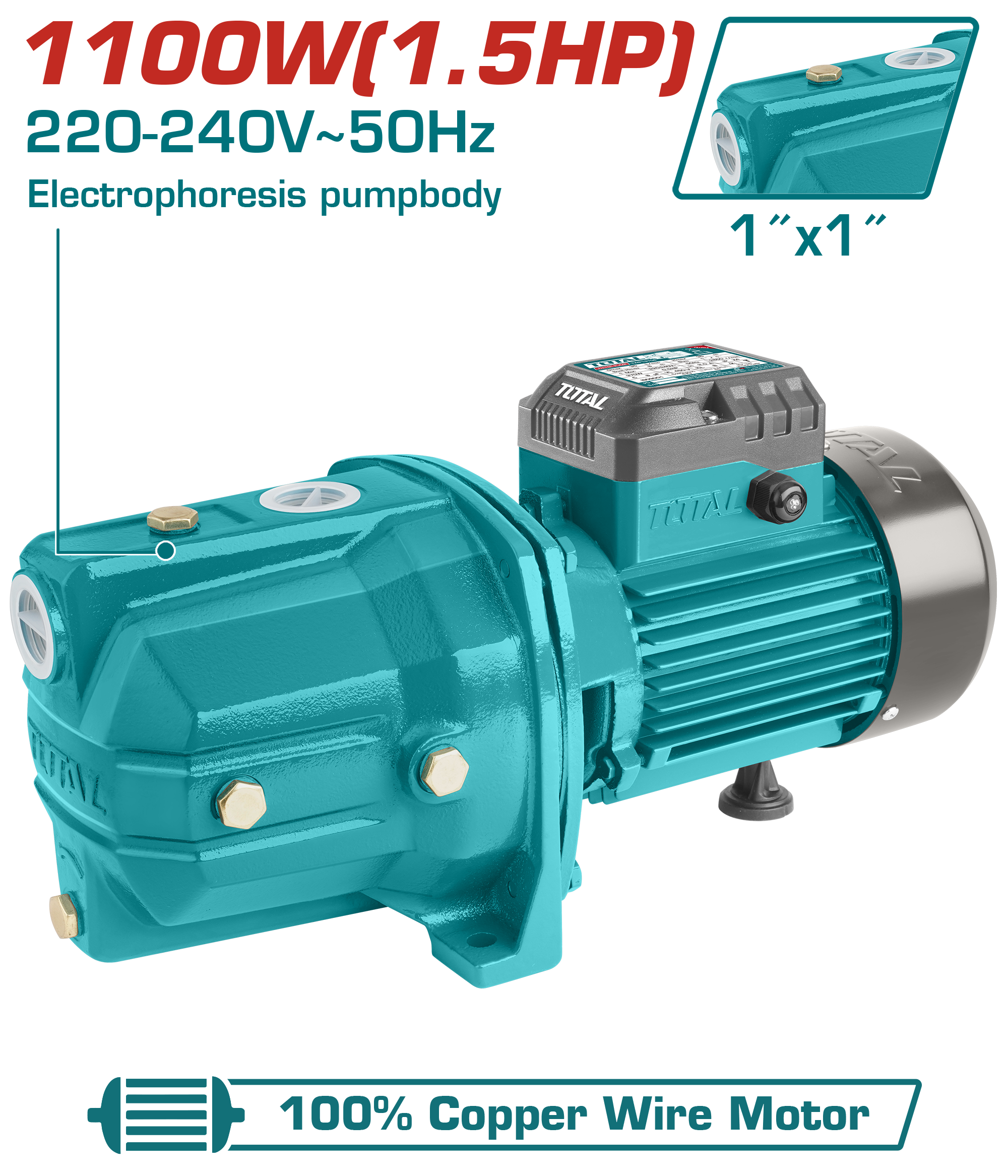 Bomba de Inyeccion autocebante de 1100W (1.5HP)