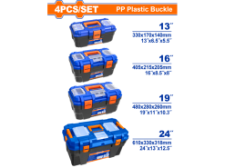 SET X 4 Cajas DE Herramientas Plasticas CON Broches Plasticos
