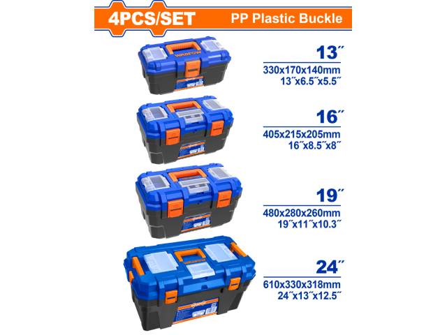 Juego Caja Herramientas Plast Wadfow 4 PCS